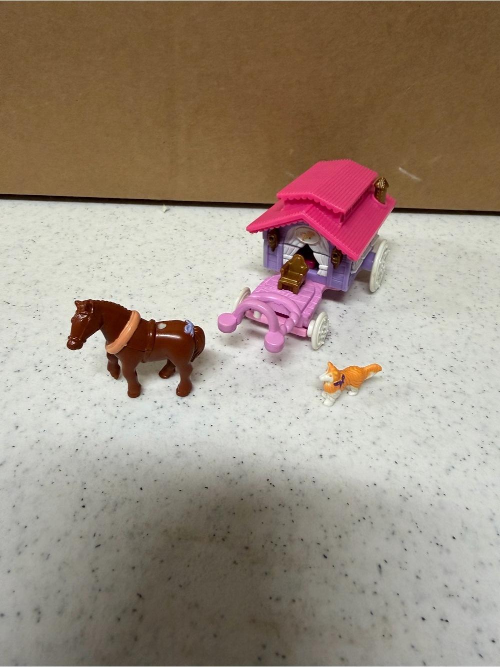 Polly Pocket Bluebird 1995 Circus Wagon on the Go Complete Set HORSE, DOG